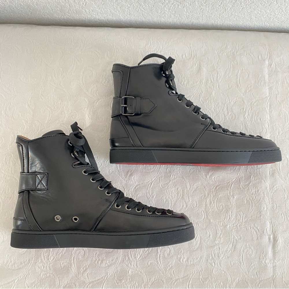 Christian Louboutin black leather Alfie Sneakers - Picture 8 of 11
